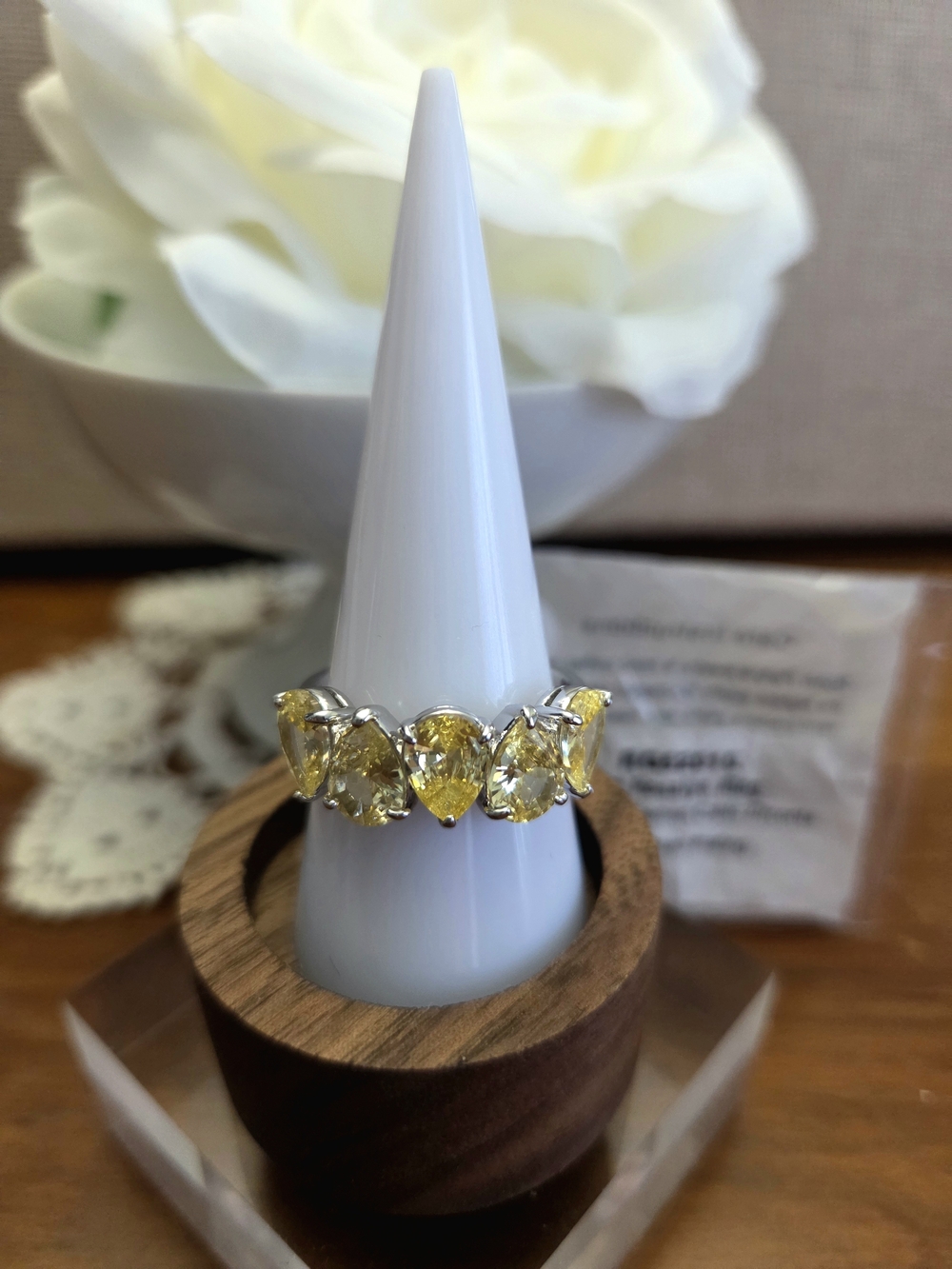 BP Elegant Lemon CZ Eternity Band On Rhodium Plating